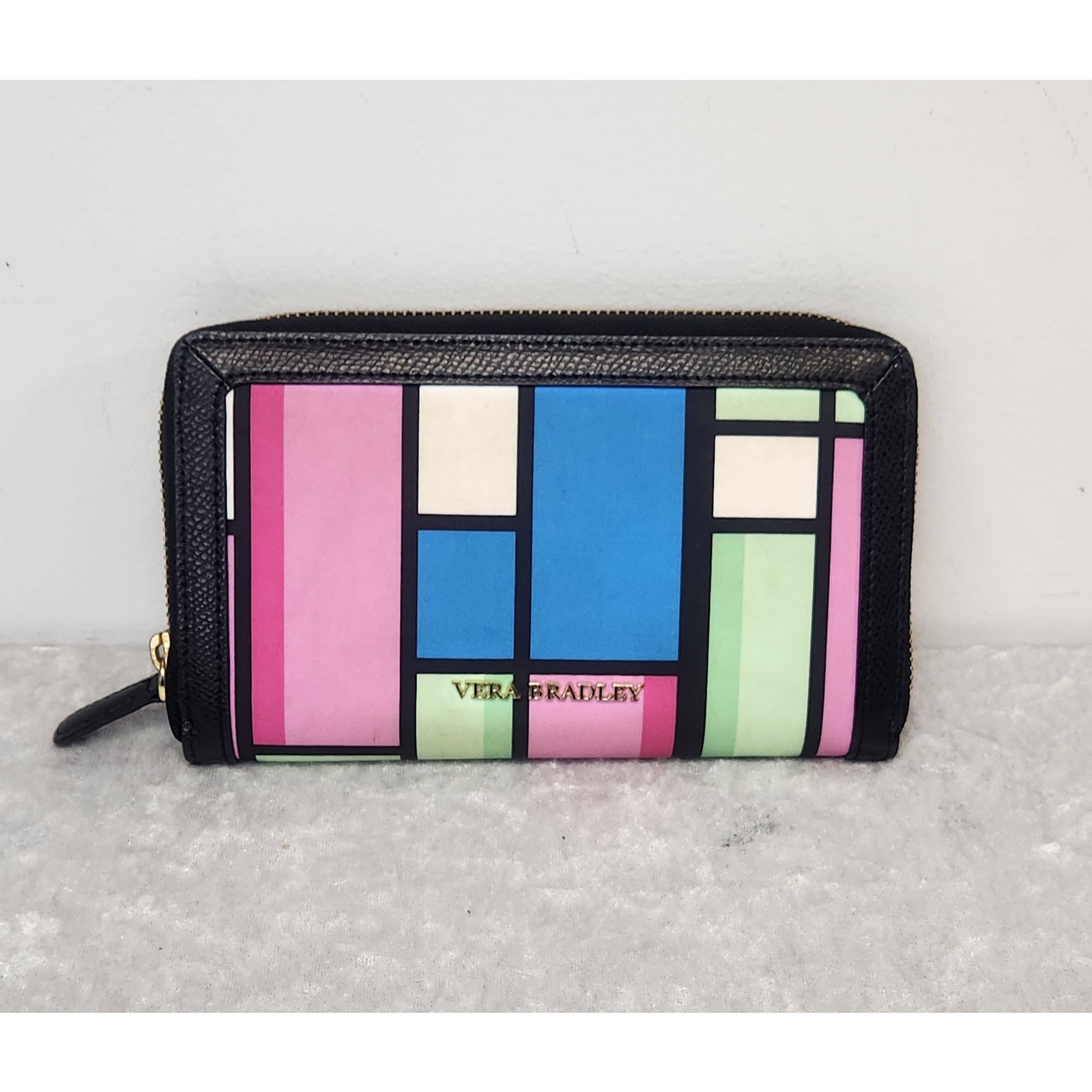 Vera Bradley Accordion Womens Colorful Geometric Pattern Wallet